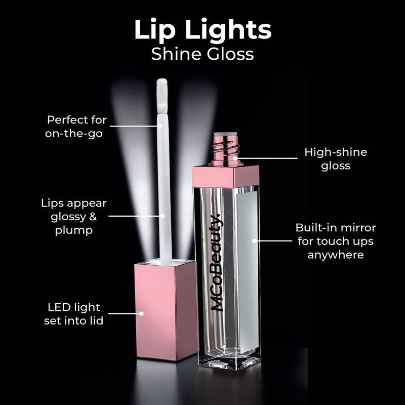 slide 8 of 11, MCoBeauty Lip Lights Shine Gloss - Berry Pink - 0.2 fl oz, 0.2 fl oz