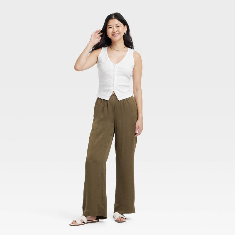 slide 3 of 3, Women's Ribbed Button-Down Vest - A New Day™ White S: Midweight Cotton Blend, V Neck, Machine Washable, 1 ct
