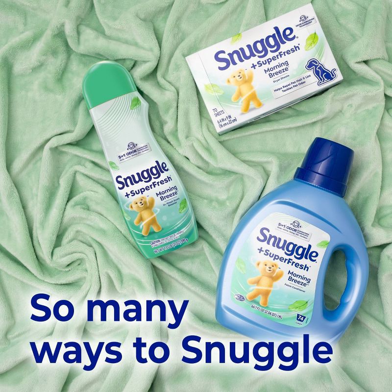 slide 6 of 9, Snuggle + Super Fresh Morning Breeze Liquid Fabric Softener - 66 fl oz, 66 fl oz