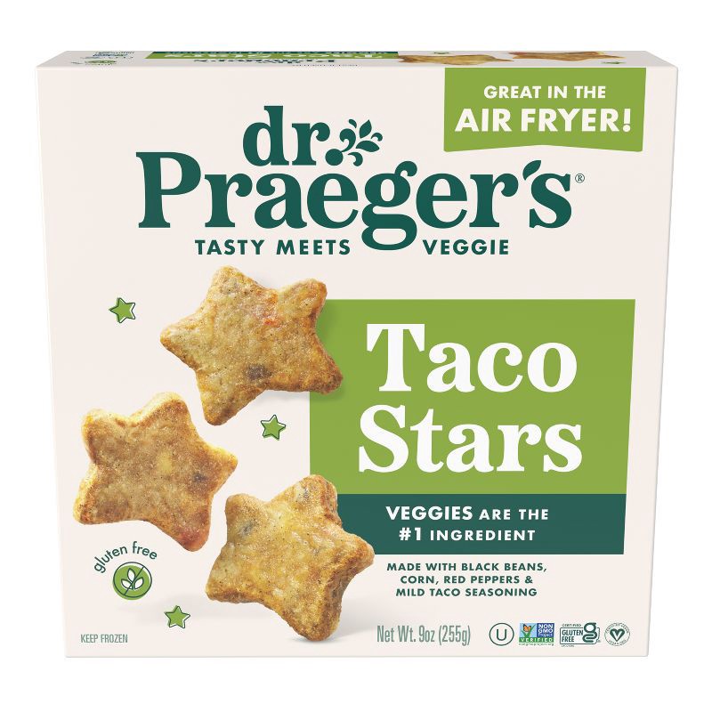 slide 1 of 12, Dr. Praeger's Frozen Vegan Gluten Free Taco Stars - 9oz, 9 oz
