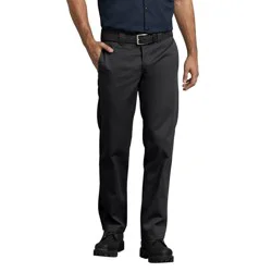 Dickies Men's Slim Straight Fit Twill Work Pants - Black 32x32: Polyester Cotton Blend, Regular Rise, Machine Washable