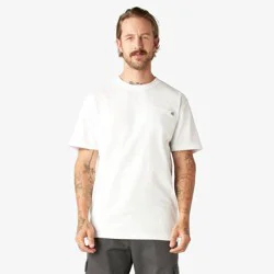 Dickies Men's Short Sleeve Relaxed Fit Pocket T-Shirt - White L: Heavyweight Cotton Crew, Jersey Pullover