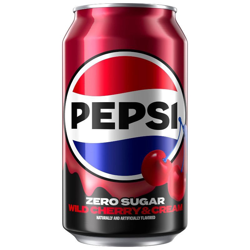 slide 2 of 8, Pepsi Wild Cherry & Cream Zero Sugar Soda - 12pk/12 fl oz Cans, 12 ct; 12 fl oz