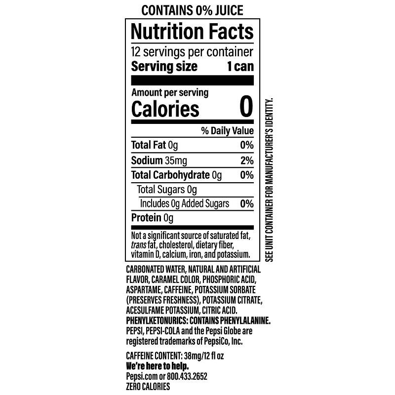 slide 5 of 8, Pepsi Wild Cherry & Cream Zero Sugar Soda - 12pk/12 fl oz Cans, 12 ct; 12 fl oz