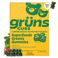 Gruns Grüns Kids' Low Sugar Superfoods Greens Gummies - 72ct/12 Servings