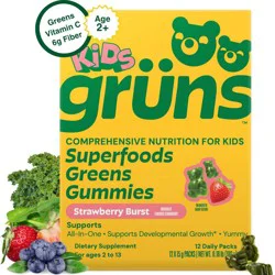 Gruns Grüns Kids' Low Sugar Superfoods Greens Gummies - 72ct/12 Servings