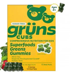 Gruns Grüns Kids' Sugar-Free Superfoods Greens Gummies - 72ct/12 Servings