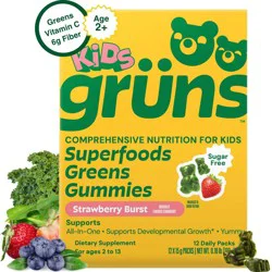 Gruns Grüns Kids' Sugar-Free Superfoods Greens Gummies - 72ct/12 Servings