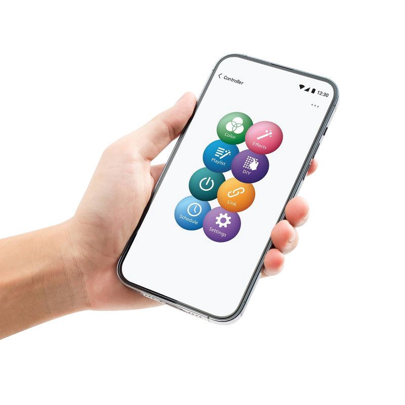 slide 6 of 6, 100ct Philips ChromaBright LED App Controlled Net Lights with RGB LED's, Green Wire, Indoor/Outdoor, 100 ct