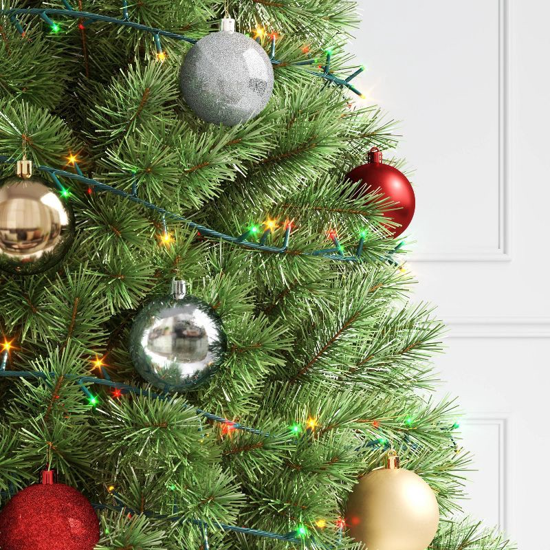 slide 2 of 5, 9.5' 3mm 100ct LED Micro Christmas String Lights Warm White/Red/Green with Green Wire - Wondershop™, 100 ct