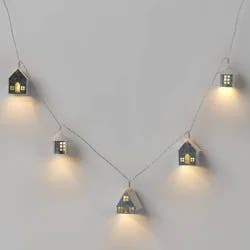 8ct LED Battery Operated Christmas Metal Village Novelty String Lights Warm White with Clear Wire - Wondershop™