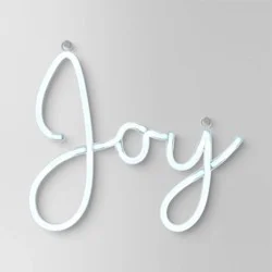 LED Battery Operated Christmas Neon Joy Hangable Sign White - Wondershop™