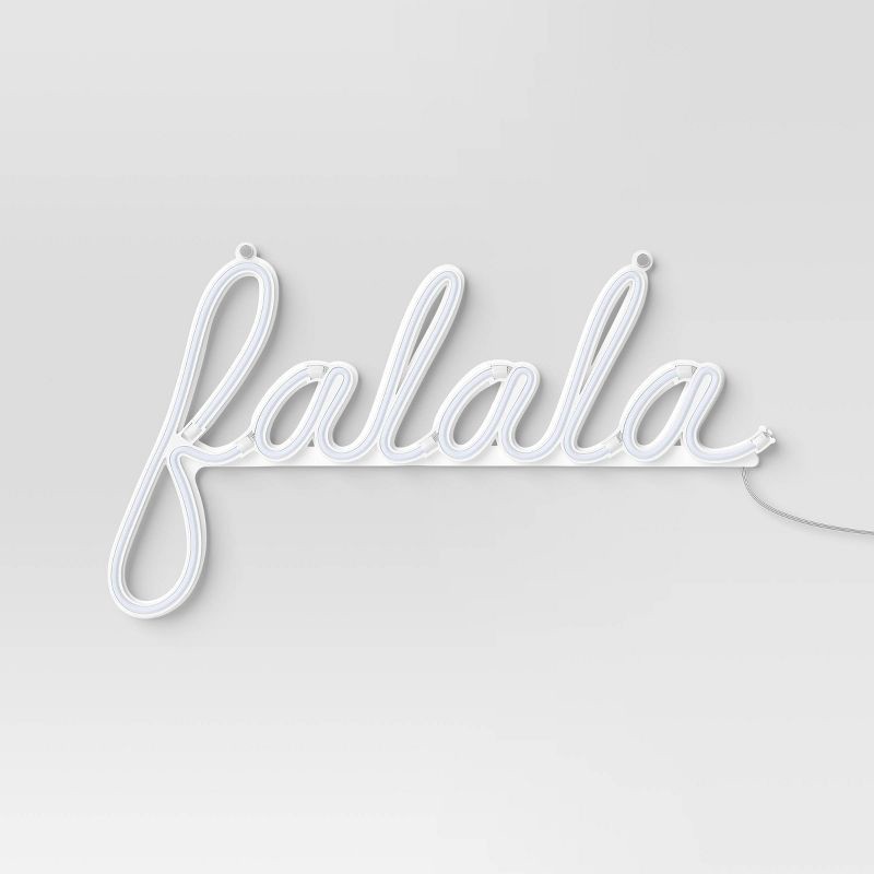 slide 3 of 4, LED Animated Christmas Neon Fa La La Hangable Sign White/Red/Green - Wondershop™, 1 ct