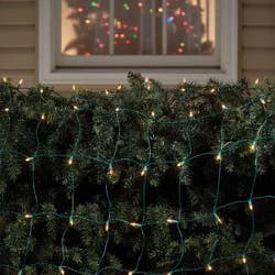100ct LED Sylvania Stay-lit Incandescent Look Indoor/Outdoor Net Lights Warm White with Green Wire