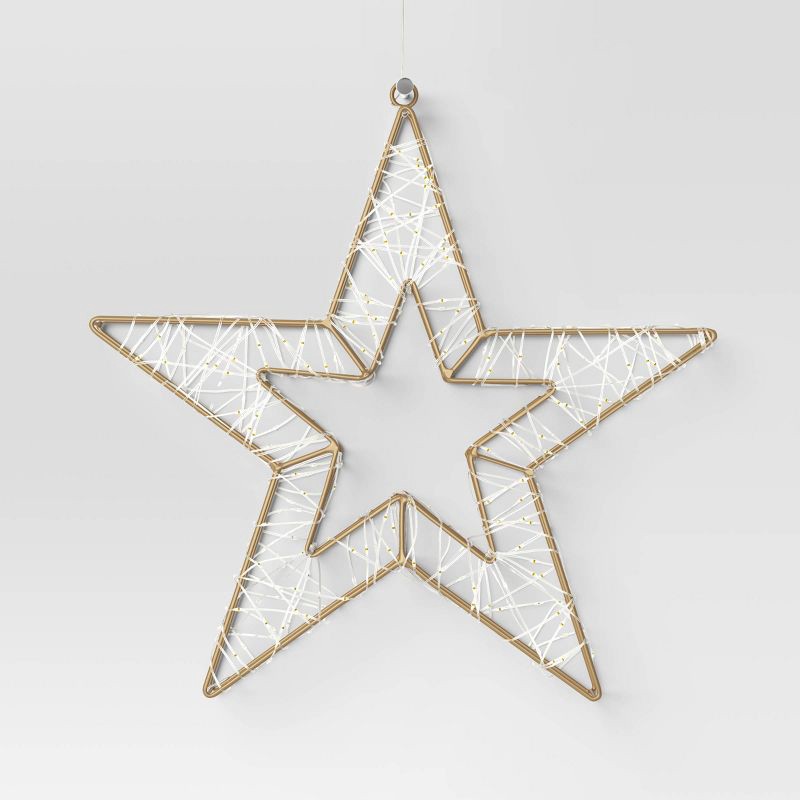 slide 3 of 4, 600ct LED High Density Champagne Metal Christmas Hanging Star Twinkling Dew Drop Lights Warm White - Wondershop™, 600 ct