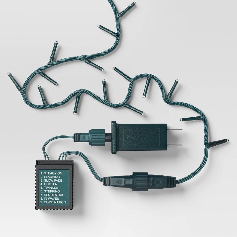 slide 4 of 5, 9.5' 3mm 100ct LED Micro Christmas String Lights Pure White/Warm White/Gold with Green Wire - Wondershop™, 100 ct