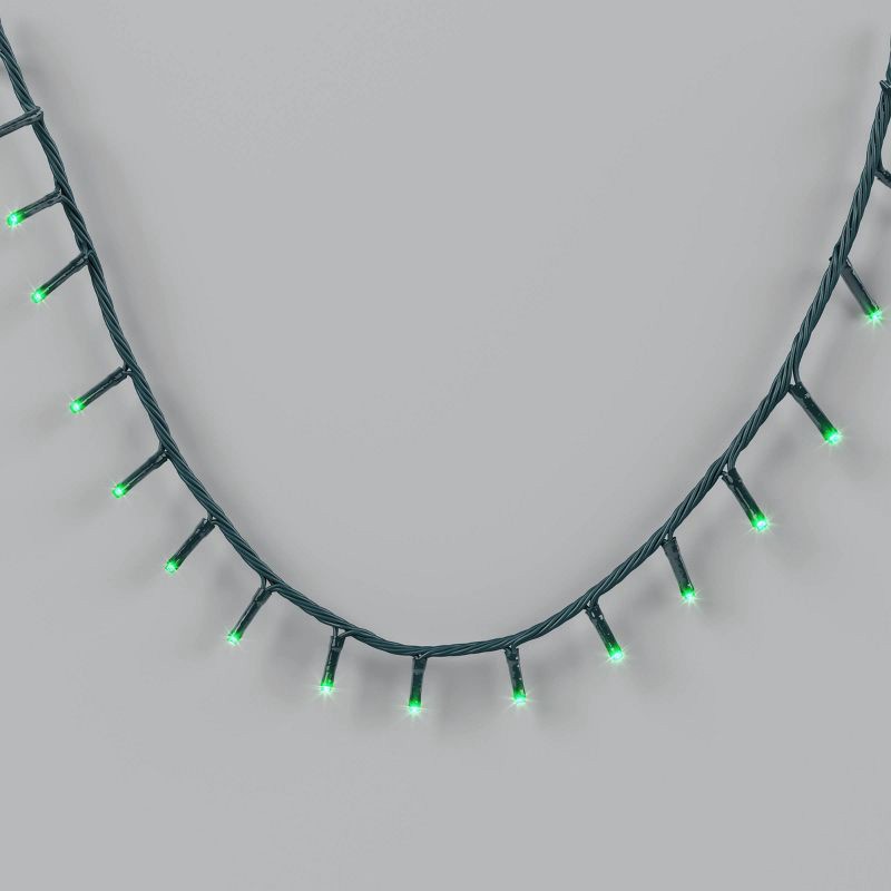 slide 1 of 5, 9.5' 3mm 100ct LED Micro Christmas String Lights Green with Green Wire - Wondershop™, 100 ct