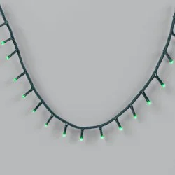 9.5' 3mm 100ct LED Micro Christmas String Lights Green with Green Wire - Wondershop™