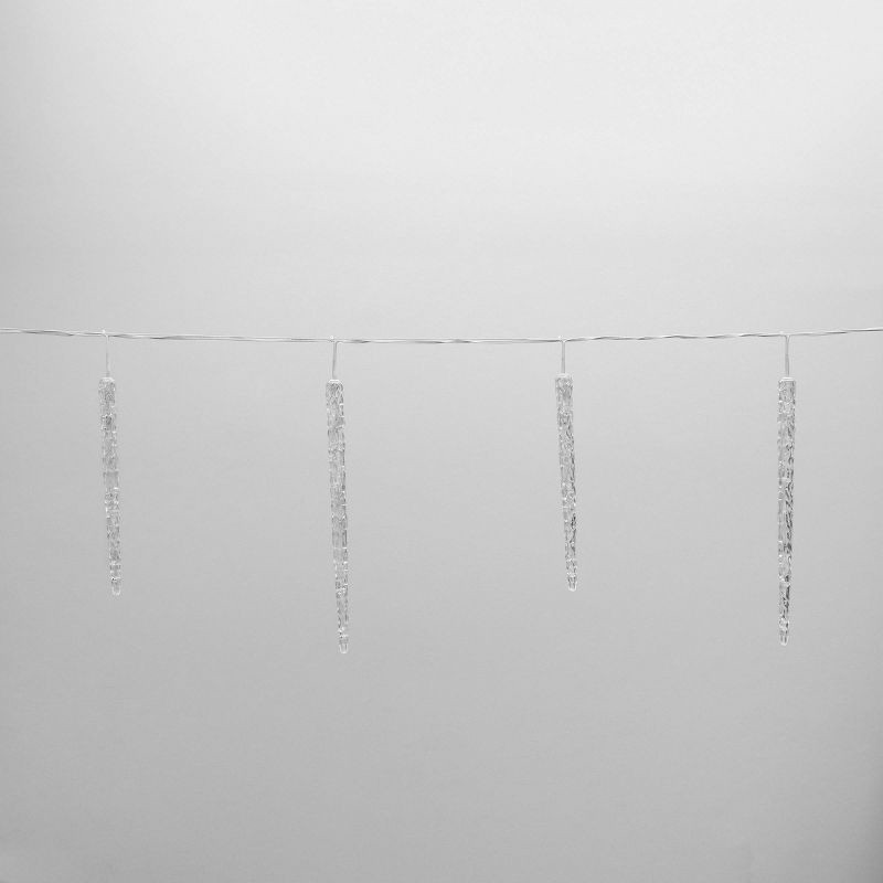 slide 3 of 6, 12ct Philips ChromaBright LED App Controlled Molded Icicle with RGB LED's, Green Wire, Indoor/Outdoor, 12 ct