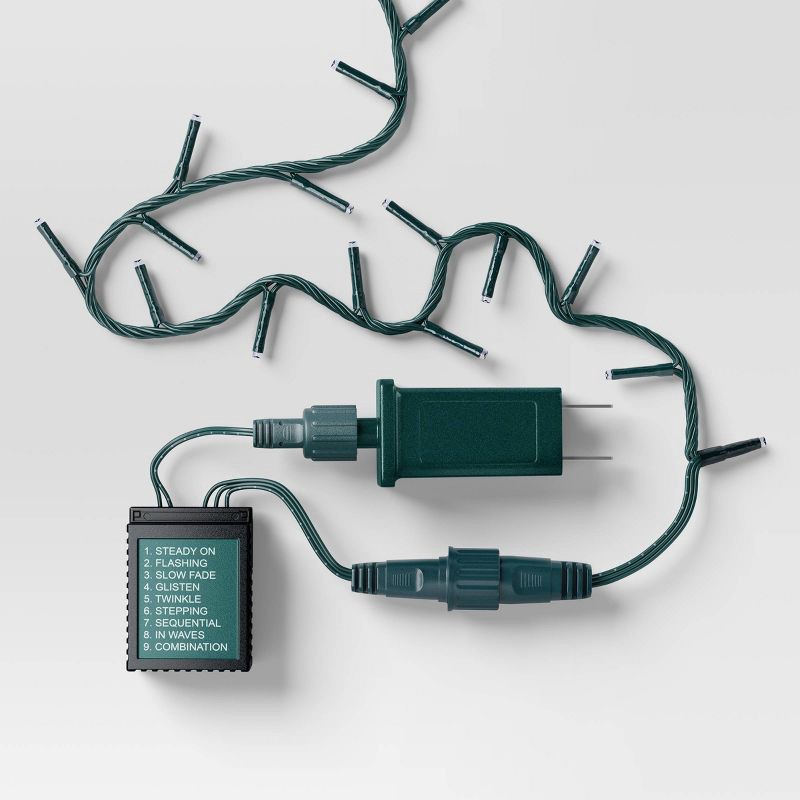 slide 4 of 5, 9.5' 3mm 100ct LED Micro Christmas String Lights Blue with Green Wire - Wondershop™, 100 ct