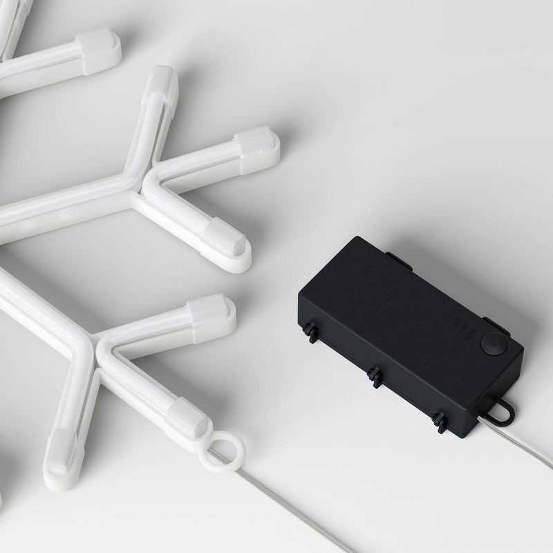 slide 4 of 4, LED Battery Operated Christmas Neon Snowflake Hangable Sign Blue - Wondershop™, 1 ct