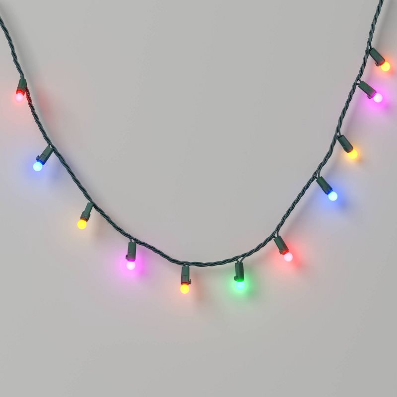 slide 1 of 5, 100ct Christmas LED Mini Sphere Orb Globe String Lights with Green Wire - Wondershop™, 100 ct