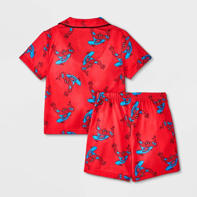 slide 2 of 3, Toddler Boys' 2pc Spider-Man Coat Pajama Set - Red 2T, 2 ct