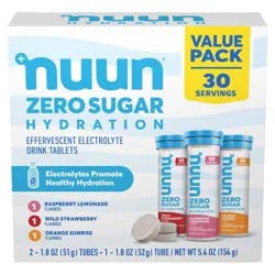 nuun Zero Sugar Variety Pack Energy and Sports Drink - Mixed Fruit - 5.4oz/30ct