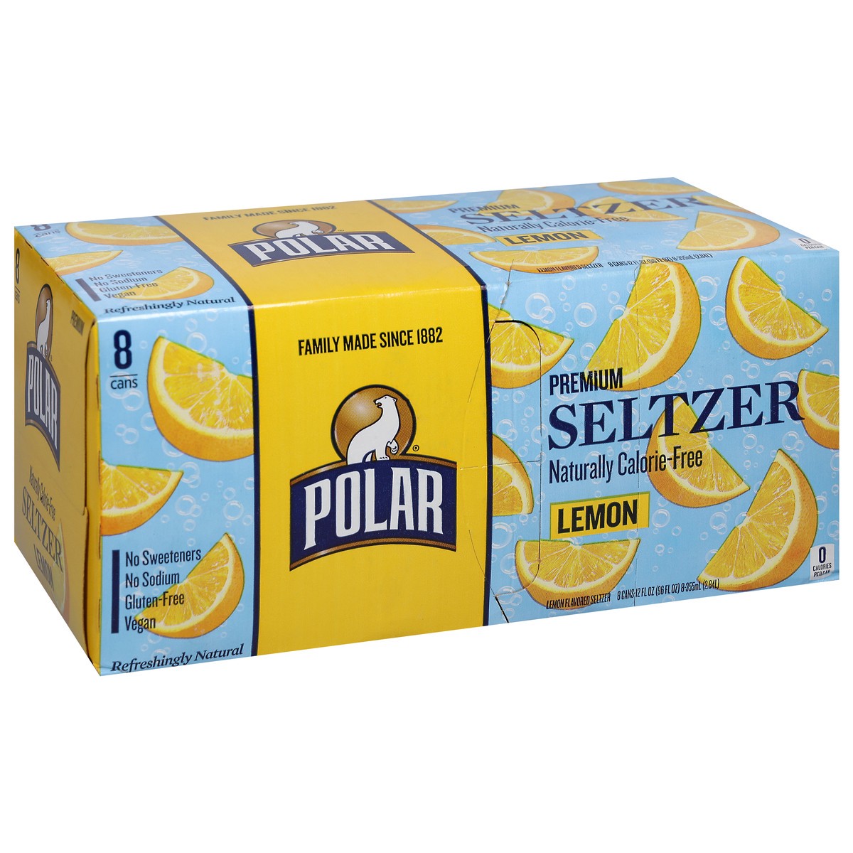 slide 7 of 9, Polar Seltzer - 8pk 12oz - Lemon, 8 ct; 12 oz