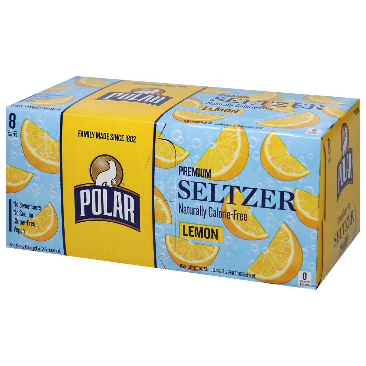 slide 4 of 9, Polar Seltzer - 8pk 12oz - Lemon, 8 ct; 12 oz
