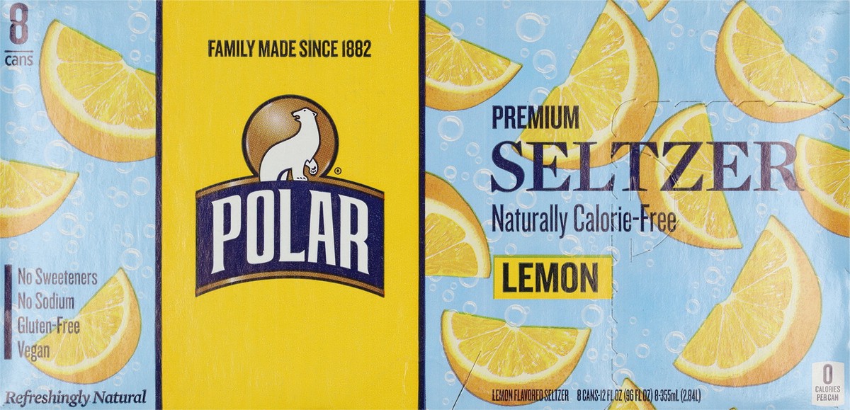 slide 2 of 9, Polar Seltzer - 8pk 12oz - Lemon, 8 ct; 12 oz