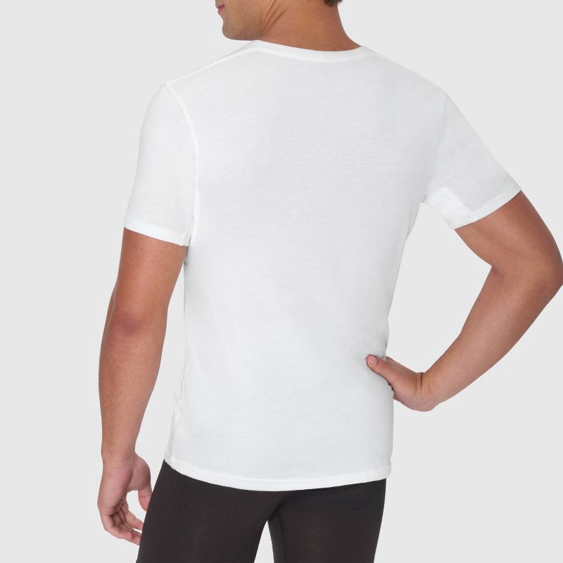 slide 6 of 6, Hanes Premium Men's Sweat Block V-Neck Undershirt 3pk - White S: Cotton Knit, Tagless, Moisture Wicking, 3 ct
