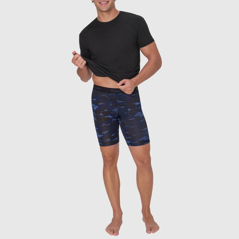 slide 6 of 6, Hanes Premium Hanes Originals Premium Super Stretch Boxer Briefs 3pk - Gray/Black S: Tagless, Moisture Wicking, Quick Drying, 3 ct