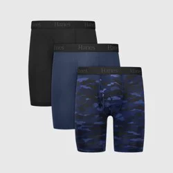 Hanes Premium Hanes Originals Premium Super Stretch Boxer Briefs 3pk - Gray/Black M: Tagless, Moisture Wicking, Quick Drying