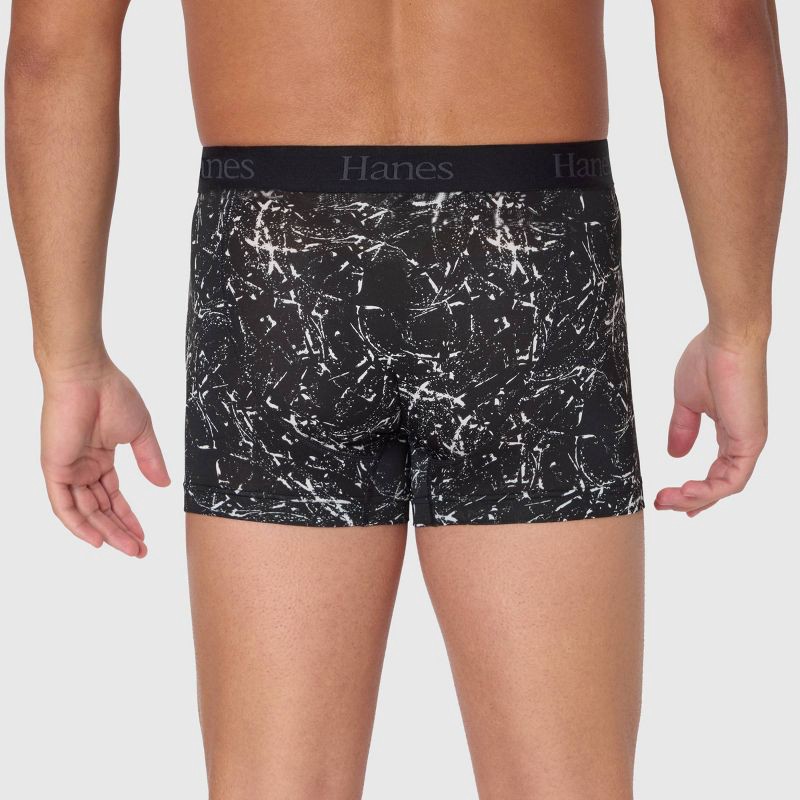 slide 5 of 6, Hanes Premium Hanes Originals Premium Men's Super Stretch Trunks 3pk - Blue/Black S: Tagless, Moisture Wicking, Quick Dry, 3 ct