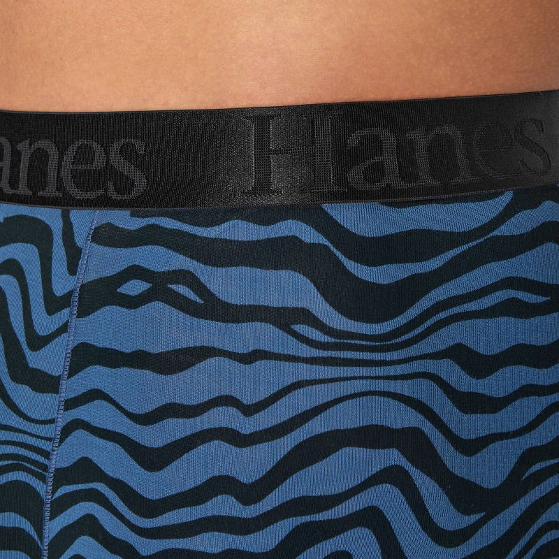 slide 4 of 9, Hanes Premium Hanes Originals Premium Men's SuperSoft Trunks 3pk - Blue/Black XL: Lightweight, Tagless, Moisture Wicking, Stretch Fabric, 3 ct
