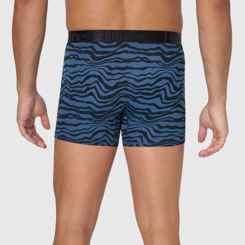 slide 5 of 9, Hanes Premium Hanes Originals Premium Men's SuperSoft Trunks 3pk - Blue/Black XL: Lightweight, Tagless, Moisture Wicking, Stretch Fabric, 3 ct