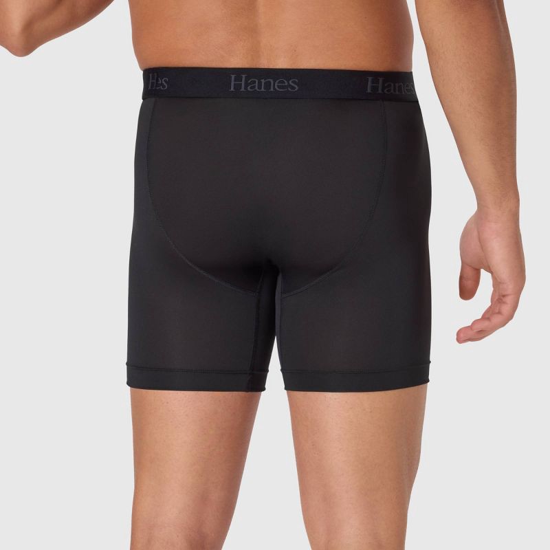 slide 5 of 6, Hanes Premium Hanes Originals Premium Men's Super Stretch Boxer Briefs 3pk - Gray/Red/Black L: Tagless, Moisture Wicking, Quick Dry, 3 ct