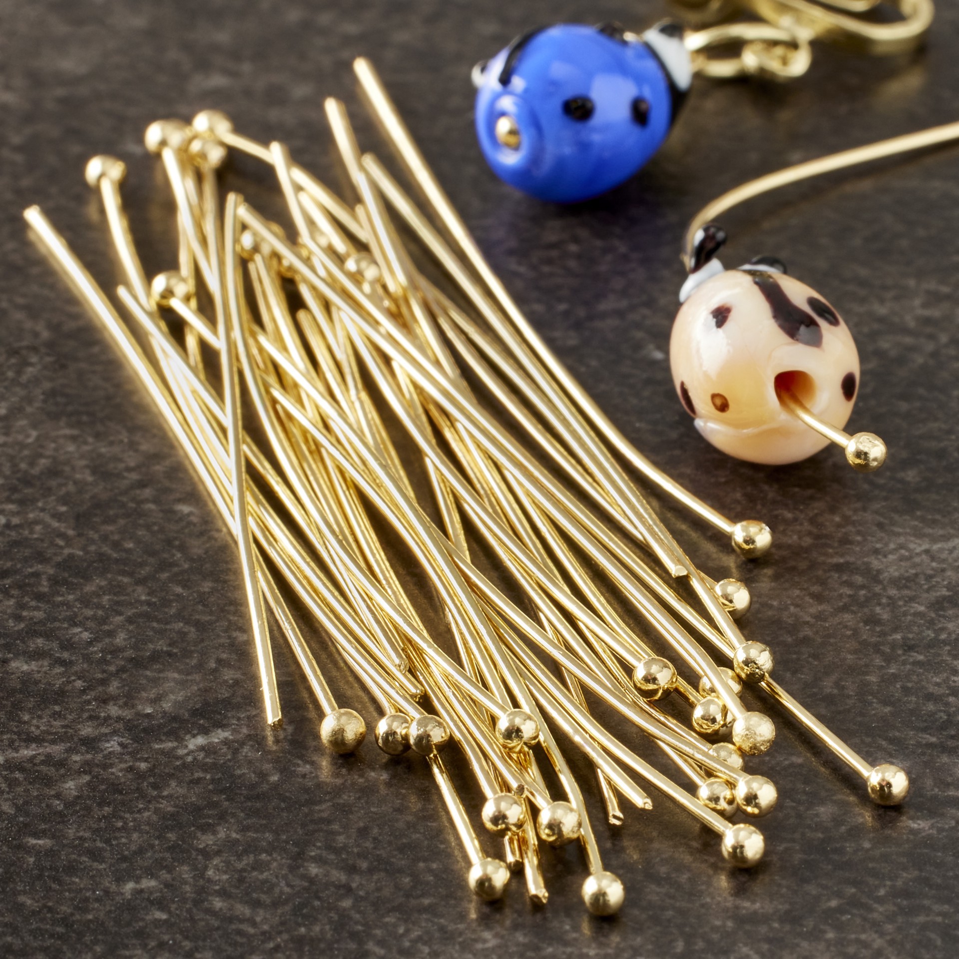 slide 2 of 2, 2" Headpins By Bead Landing, 2 in