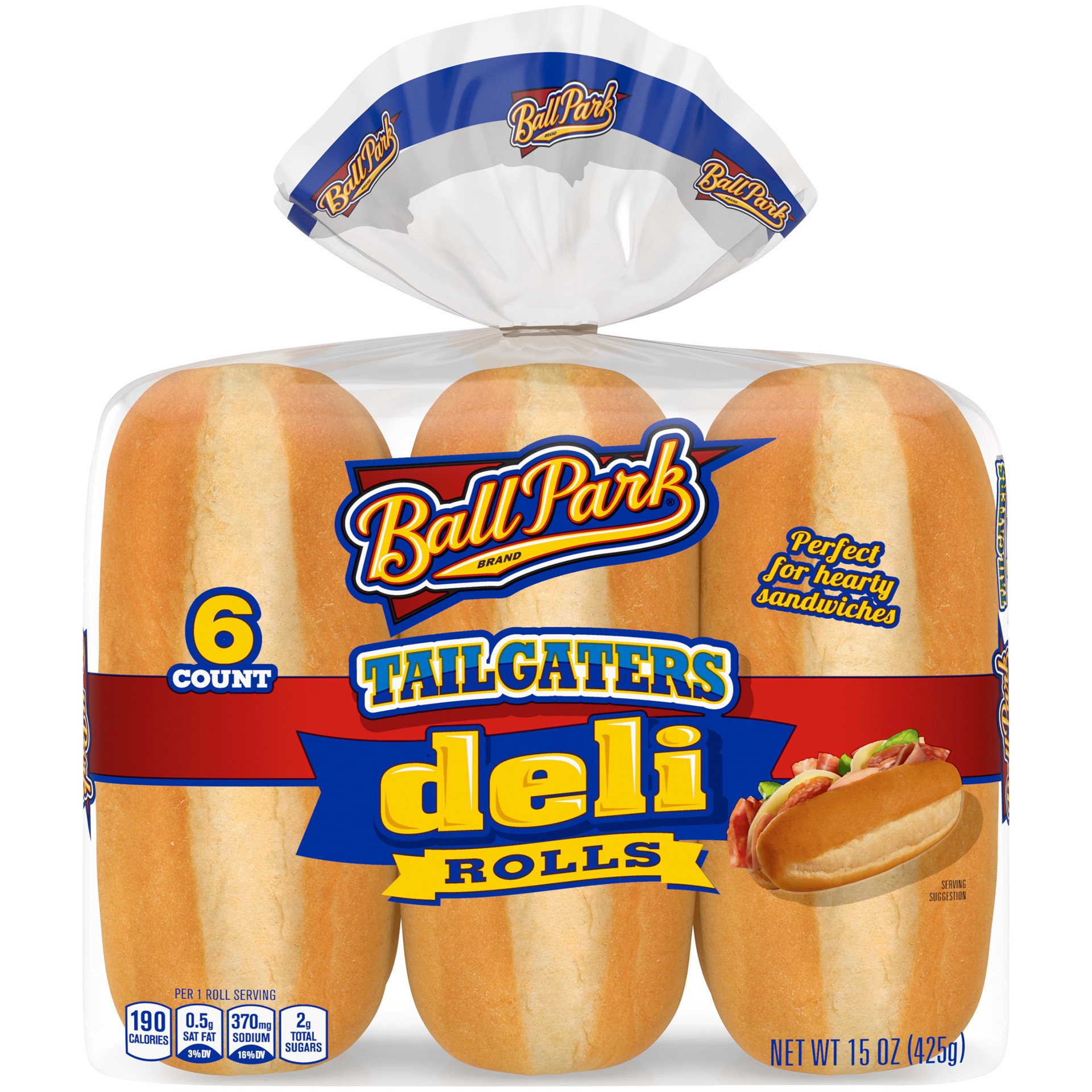 slide 1 of 5, Sara Lee Ball Park Tailgaters Deli Rolls 6ct 15oz, 6 ct