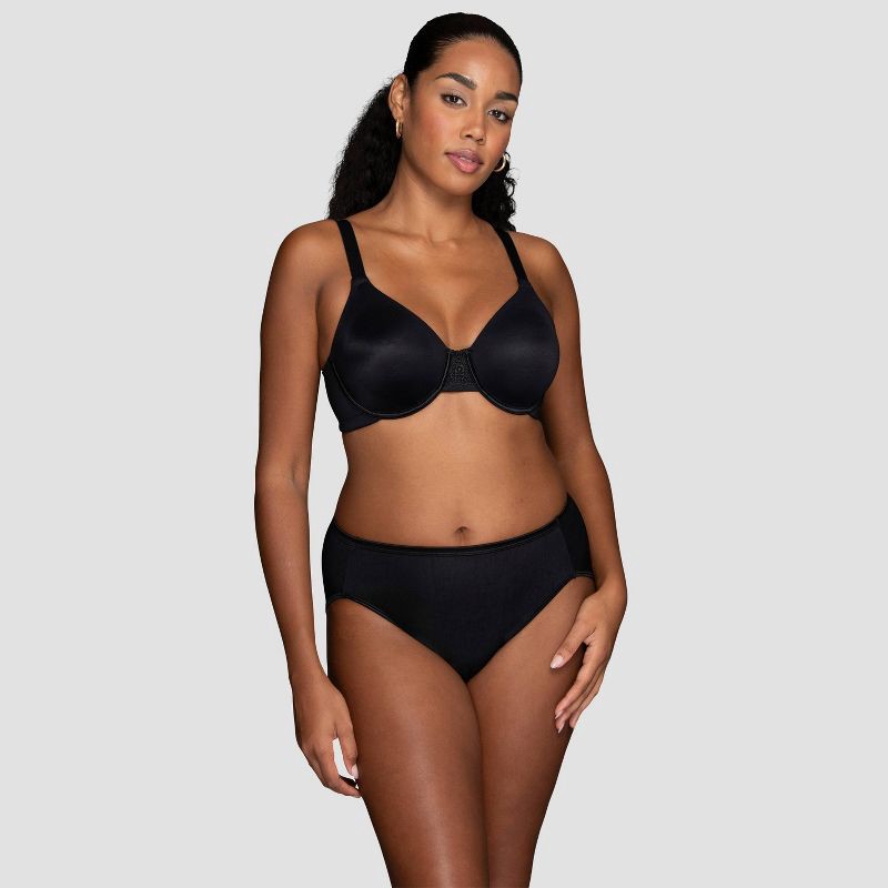slide 1 of 6, Vanity Fair Lingerie Women's Smoothing Underwire Minimizer Bra Inspired By You - Black 38DDD: Nylon Spandex Blend, Molded Cup, U Back, 1 ct