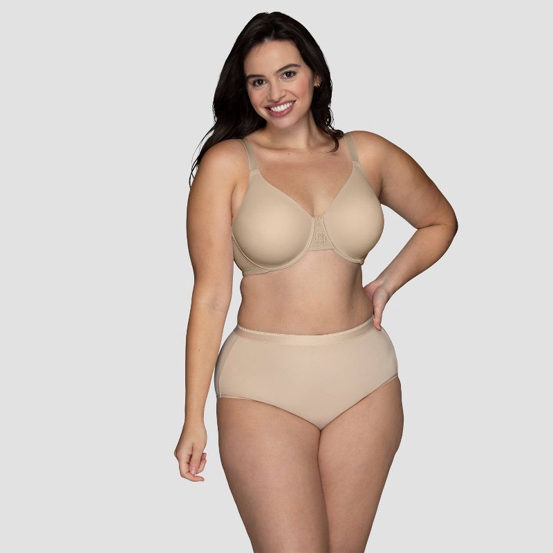 slide 1 of 6, Vanity Fair Lingerie Women's Smoothing Underwire Minimizer Bra Inspired By You - Beige 40D: Nylon Spandex Blend, Adjustable Straps, Molded Cups, 1 ct