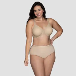 Vanity Fair Lingerie Women's Smoothing Underwire Minimizer Bra Inspired By You - Beige 40D: Nylon Spandex Blend, Adjustable Straps, Molded Cups