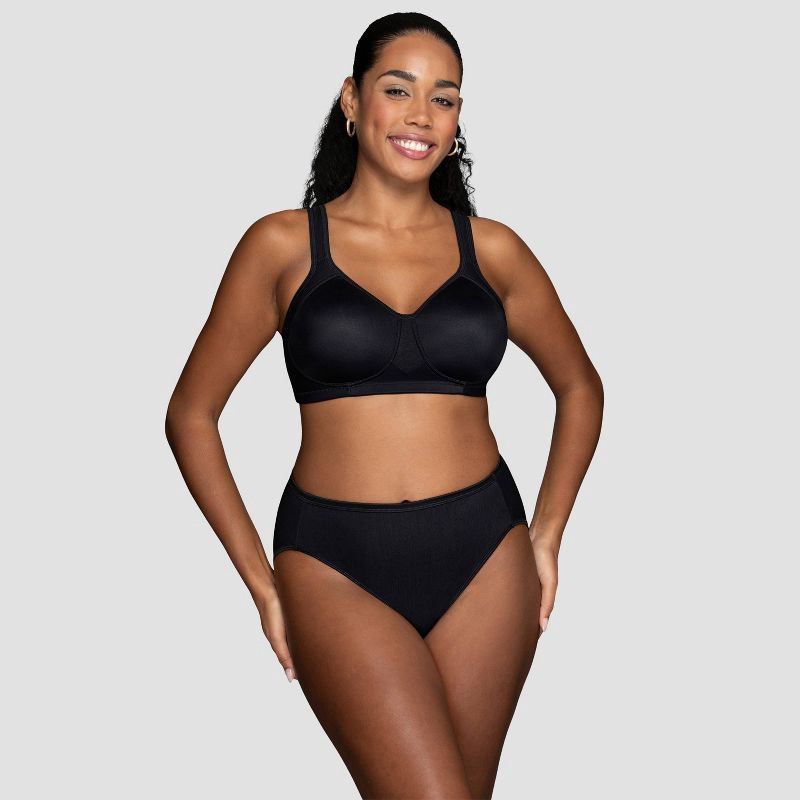 slide 1 of 6, Vanity Fair Lingerie Women's Sport Medium Impact Wireless Bra Inspired By You - Black 40D: Nylon Spandex, U Back, Molded Cup, 1 ct