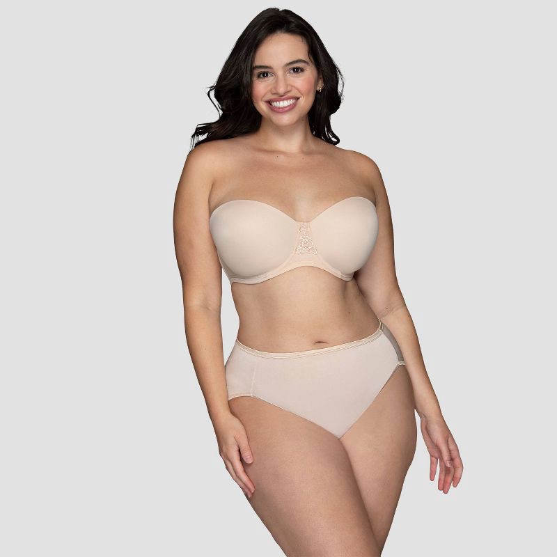 slide 1 of 7, Vanity Fair Lingerie Women's Smoothing Underwire Strapless Bra Inspired By You - Beige 38D: Removable Convertible Straps, Molded Cup, Microfiber, 1 ct