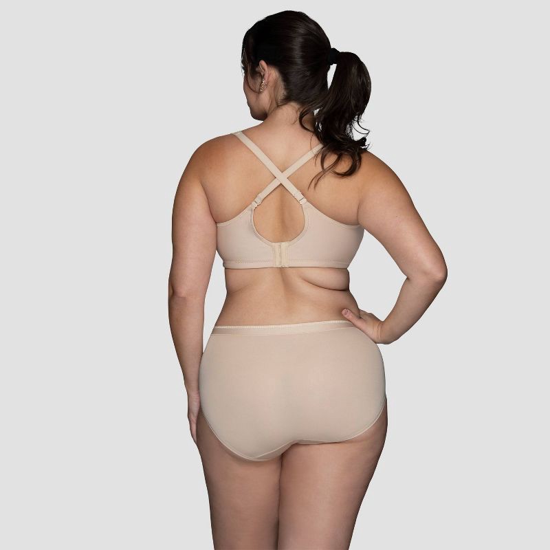 slide 4 of 5, Vanity Fair Lingerie Women's Sport Medium Impact Wireless Bra Inspired By You - Beige 42C: Molded Cup, Microfiber, U Back Design, 1 ct