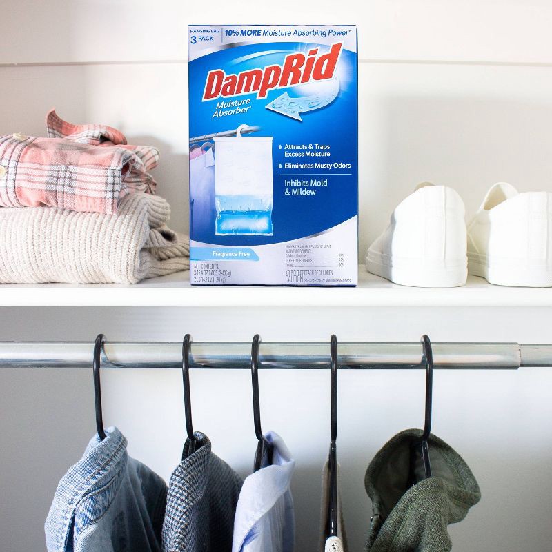 slide 12 of 16, DampRid Hanging Bag Unscented Air Freshner - 46.2oz/3pk, 46.2 oz, 3 ct