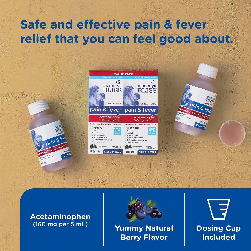 slide 10 of 10, Mommy's Bliss Children's Acetaminophen Pain Reliever Liquid - 2pk, 2 ct