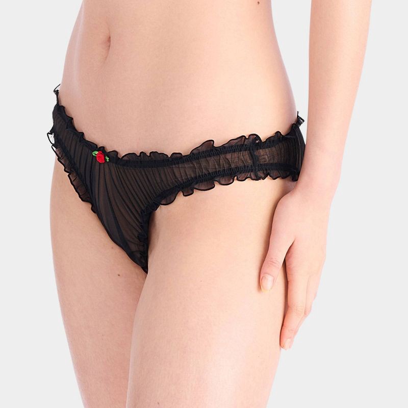 slide 2 of 4, Parade Women's 2pk Silky Mesh Cheeky Underwear - Animal/Eightball S: Recycled Cotton, Spandex, Leopard Spot, Low Rise, Pull-On, 2 ct