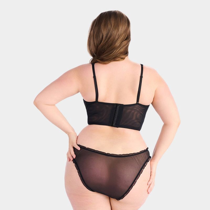 slide 4 of 4, Parade Women's Silky Mesh Corset - Black XXL: Recycled Nylon & Spandex, Adjustable Strap, Bustier Style, 1 ct